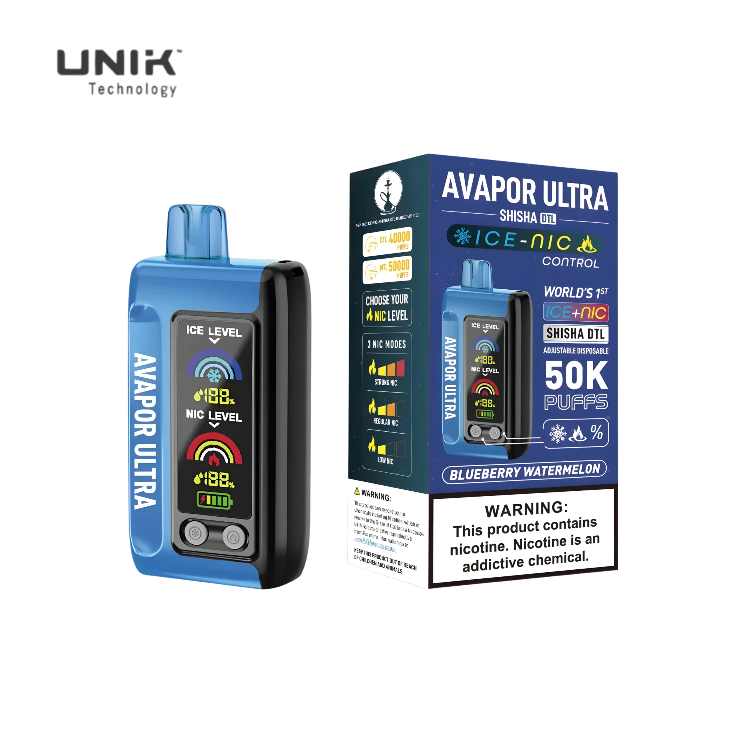 AVAPOR ULTRA SHISHA DTL 50k PUFFS with ICE & NIC adjustable functionsULTRA SHISHA DTL 50k PUFFS with ICE & NIC adjustable functions AVAPOR ULTRA SHISHA DTL 50k PUFFS with ICE & NIC adjustable functions - Image 1